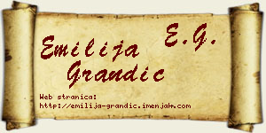Emilija Grandić vizit kartica